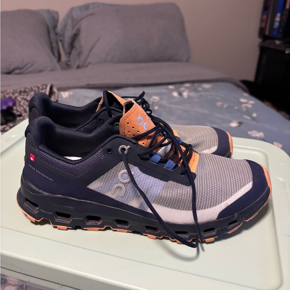 On Running Men's Gray and Orange Athletic Shoes